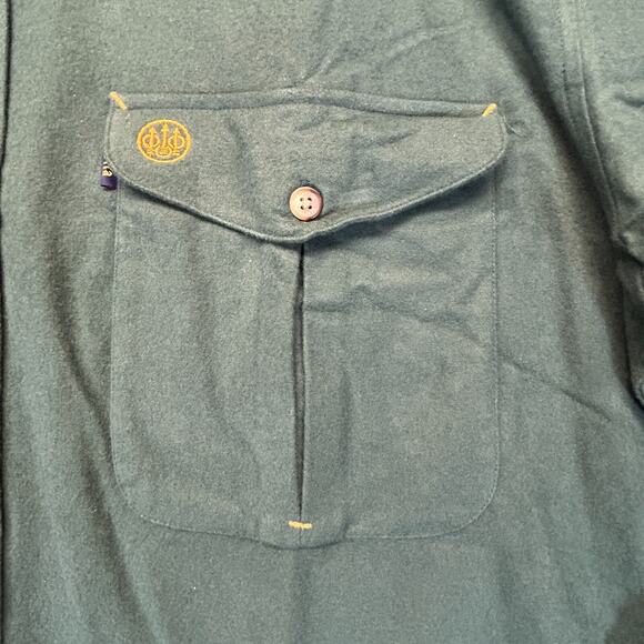 Beretta Chamois Shooting Shirt Mens XL Heavy Flannel Long Sleeve Button Down NEW - Picture 3 of 12